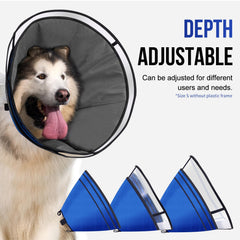 ONETIGRIS cône pour chien double couche bleu, confort et soutien
