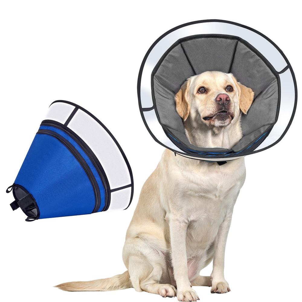 ONETIGRIS cône pour chien doux bleu, protection des zones irritées tout en douceur