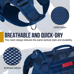 OneTigris harnais panneau MOLLE sur les côtés pour accessoires.
