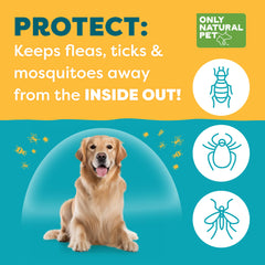 Only Natural Pet EasyDefense Bites, saveur bacon, friandise saine préventive contre les parasites.