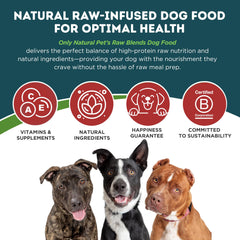 Only Natural Pet emballage 4-lb: format pratique pour repas quotidiens.