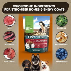 Only Natural Pet Toppers ingrédients naturels pour cru ou sec