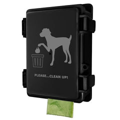 Onybte distributeur sacs dejections chien mural noir, pratique et durable en extérieur.