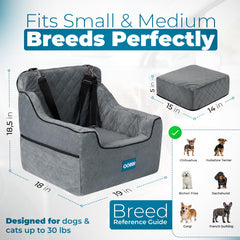 Siège OOBBI pour chien avec sangles sécurité pour voyage sûr.