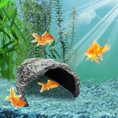 Oooct caverne résine habitat aquarium, décor naturel et sûr pour poissons et reptiles.