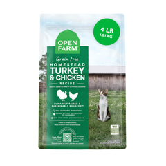 Open Farm chat – alimentation sec sans céréales, sac 4 lb pour une nutrition complète