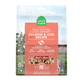 Open Farm: sac 9onces, nourriture lyophilisée saumon et cod, pratique repas rapide.