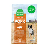 Open Farm croquettes sans grain au porc dans un sac 22 lb, pratique et facile à stocker.