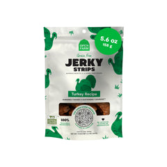 Open Farm jerky dinde moelleuse pour chien, récompense savoureuse et pratique.