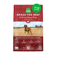 Open Farm-grains-anciens-ingrédients: protéines et fibres naturelles pour chiens actifs.