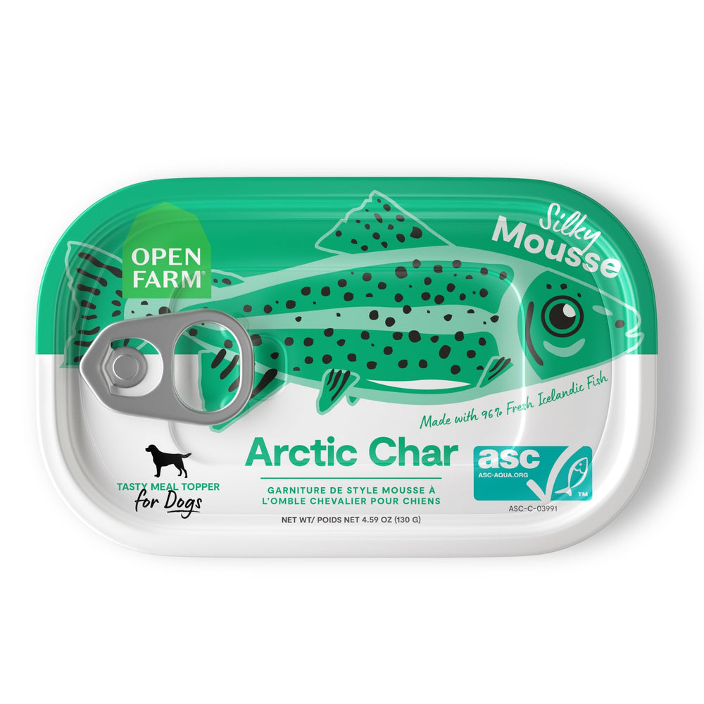 Open Farm mousse soyeuse char arctique — texture riche pour nourrir le chien