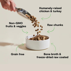 Open Farm RawMix chat – croquettes avec bouillon d os, goût savoureux et nourrissant.