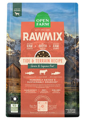 Open Farm RawMix croquettes sans céréales avec bouillon d'os, pour une nutrition complète du chien.