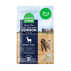 Open Farm: sac 22 lb venaison Nouvelle-Zélande prêt pour les repas quotidiens.
