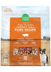 Open Farm sac 22 oz, nourriture crue lyophilisée au porc, pratique