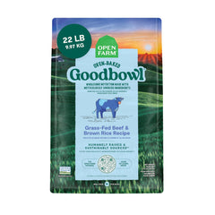 Open Farm Goodbowl emballage 22lb montrant une option saine pour chien