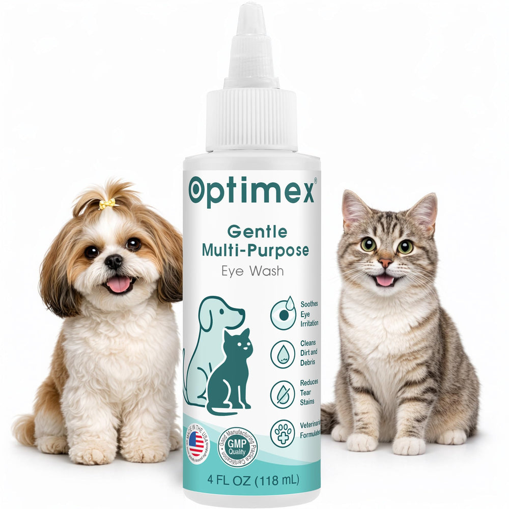 Optimex lave-yeux doux: bouteille 4oz prête pour le soin quotidien des yeux.
