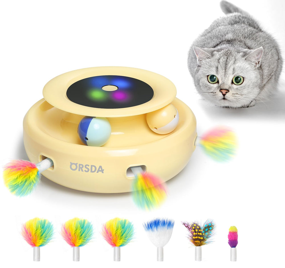Balle interactive ORSDA en action pour chats d interieur, stimulation ludique.