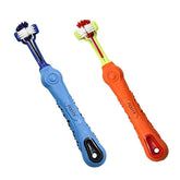 Orgrimmar brosse dentaire triple-face pour animaux, améliore l'hygiène buccale.