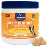 Origin Labs Belly Buddies étiquette et emballage, preuve de transparence et qualité.