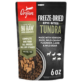 ORIJEN Epic Bites bouchées sèches en sachet de 170 g, idéales comme repas ou garniture.