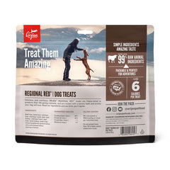 Friandises boeuf ORIJEN en sachet Régional Rouge, idéale pour récompenses