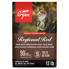 ORIJEN Regional Red, sachet 12 livres, repas riche en protéines pour chats actifs
