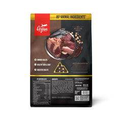 ORIJEN Wild Reserve croquettes, texture dense et haute teneur en protéines.