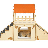 OtterPets grande cachette lapin etages : espace sûr et ludique pour se reposer