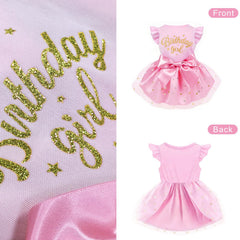 Robe Otunrues vue de face sur petit chien, douceur coton et tulle.