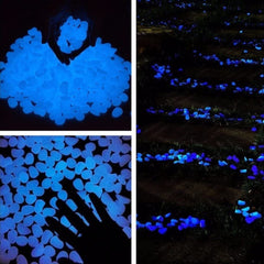 Galet lumineux Oubest bleu pour terrasse, lumière discrète.