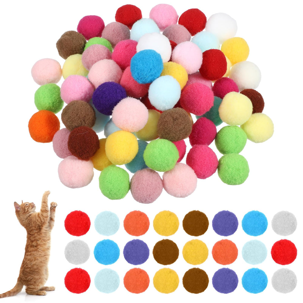 Balles pom pom Ouligay colorées pour divertir votre chat intérieur.