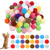 Balles pom pom Ouligay colorées pour divertir votre chat intérieur.