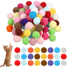 Balles pom pom Ouligay colorées pour divertir votre chat intérieur.