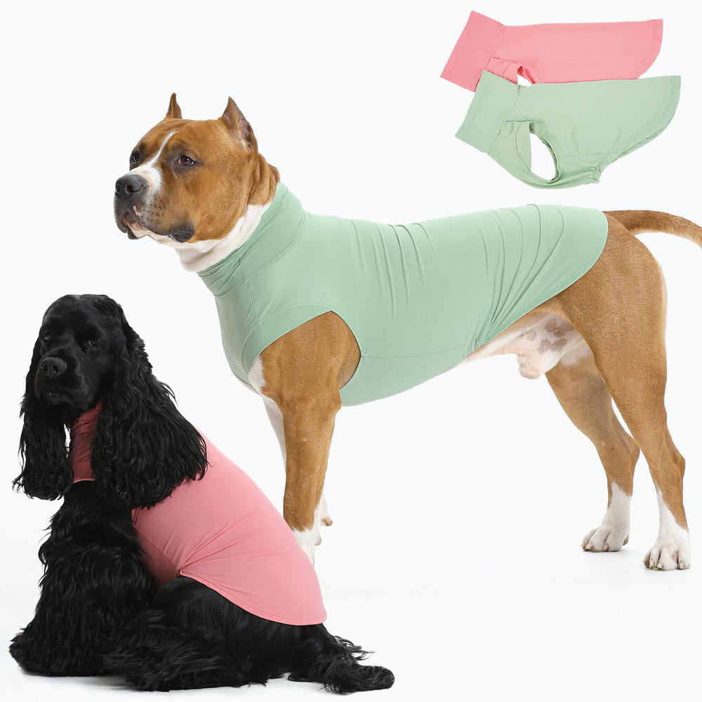 OUOBOB ensemble chemises chien bleu-orange, idéal pour les promenades estivales et le jeu.