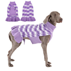 OUOBOB pull-chien femelle extralarge avec jupe ruffle pour promenades hivernales