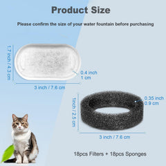 Filtre OUPUSES pour fontaine chat 67oz, rafraîchit l'eau et réduit les odeurs.