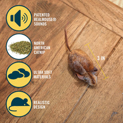 OurPets Mouse Hunter, son de souris électronique, stimule la chasse chez le chat.