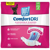 OUT! Petcare couches jetables pour chienne femelle, idéale pour entraînement et chaleur.