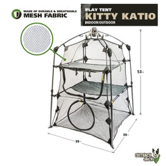 Outback Jack Catio: espace à 3 niveaux avec hamacs pour le repos.