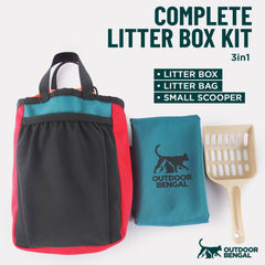 OutdoorBengal pelle litière de voyage, nettoyage rapide et simple.