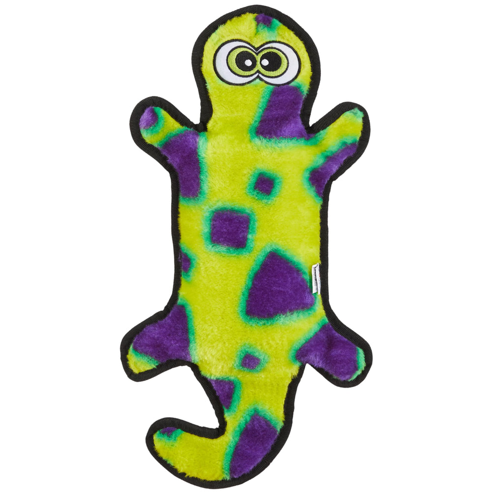 Jouet gecko Durablez d'Outward Hound, face verte, stimulation douce pour le jeu interactif.