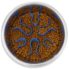 Outward Hound Fun Feeder bol inox 2 tasses, ralentit l’alimentation des chiens actifs.