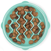 Bol Menthe Outward Hound Fun Feeder Slo Bowl favorisant une alimentation plus lente pour petits chiens.