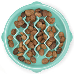 Bol Menthe Outward Hound Fun Feeder Slo Bowl favorisant une alimentation plus lente pour petits chiens.