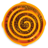 Outward Hound Fun Feeder Slo Bowl orange, motif tourbillon ralentissant l'alimentation