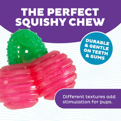 Outward Hound Gummiez cerises, textures de morsure variées pour stimuler le jeu et la mastication.