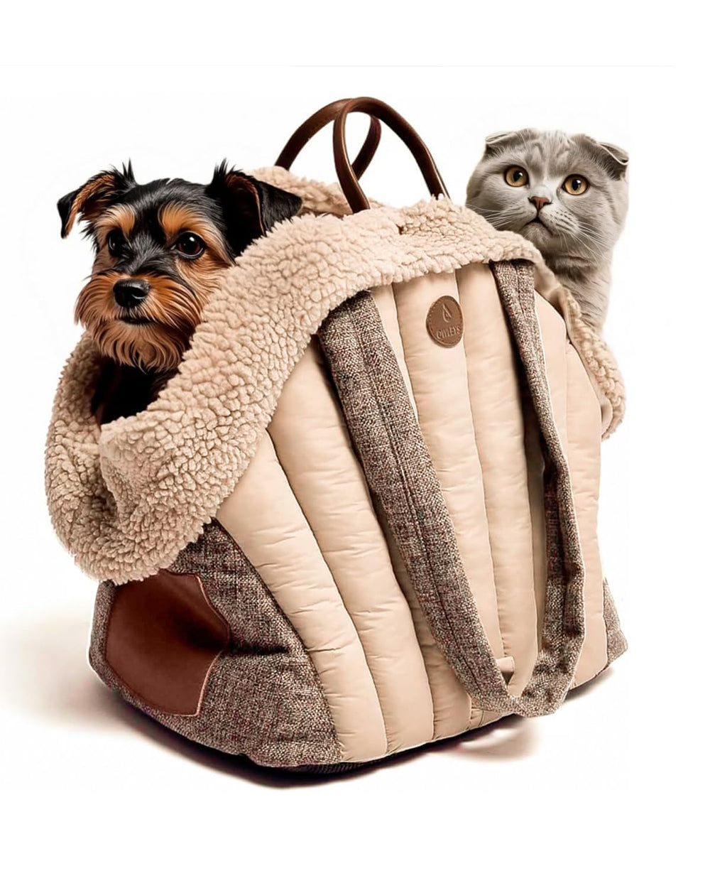 Owleys sac voyage chien intérieur réversible pour transport doux.
