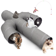 Tunnel Ownpets grand diamètre en Oxford offre espace généreux pour plusieurs chats.