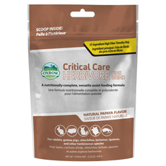 Oxbow Critical Care Herbivore emballage 100 g, soutien nutritionnel d’urgence pour petits herbivores.